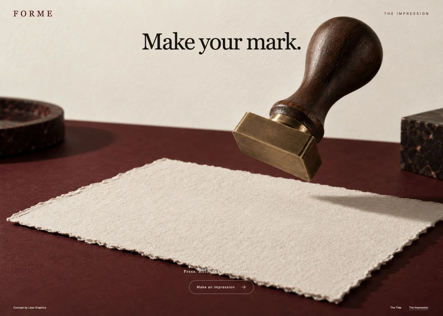 FORME — Interactive Stationery Brand Experience desktop preview