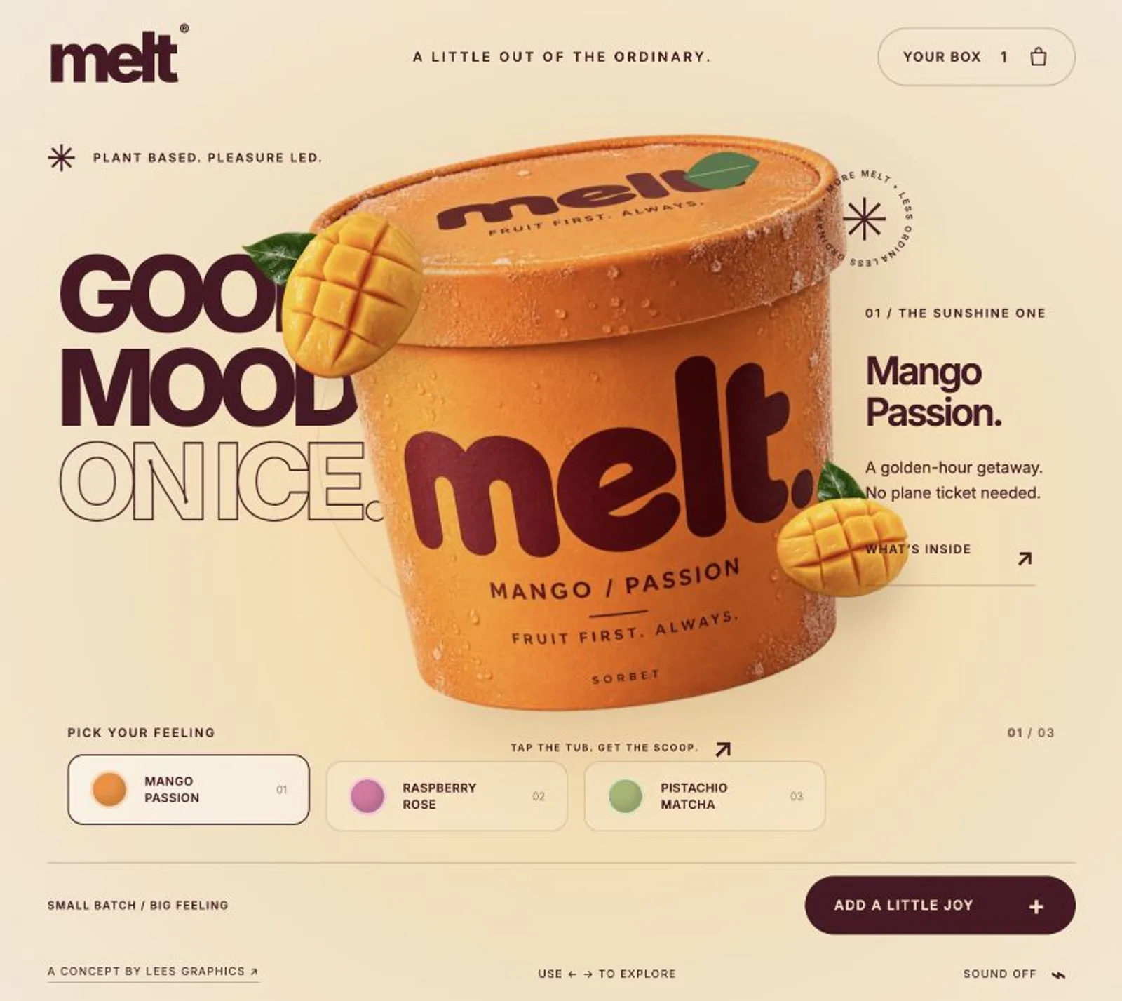 MELT Mango Passion desktop website
