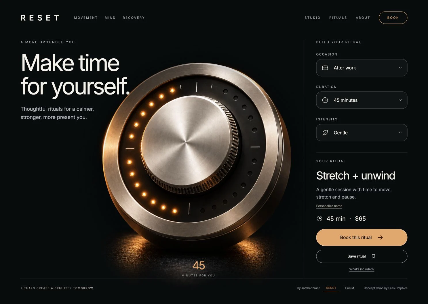 Build Your Ritual — Interactive Wellness Website desktop preview