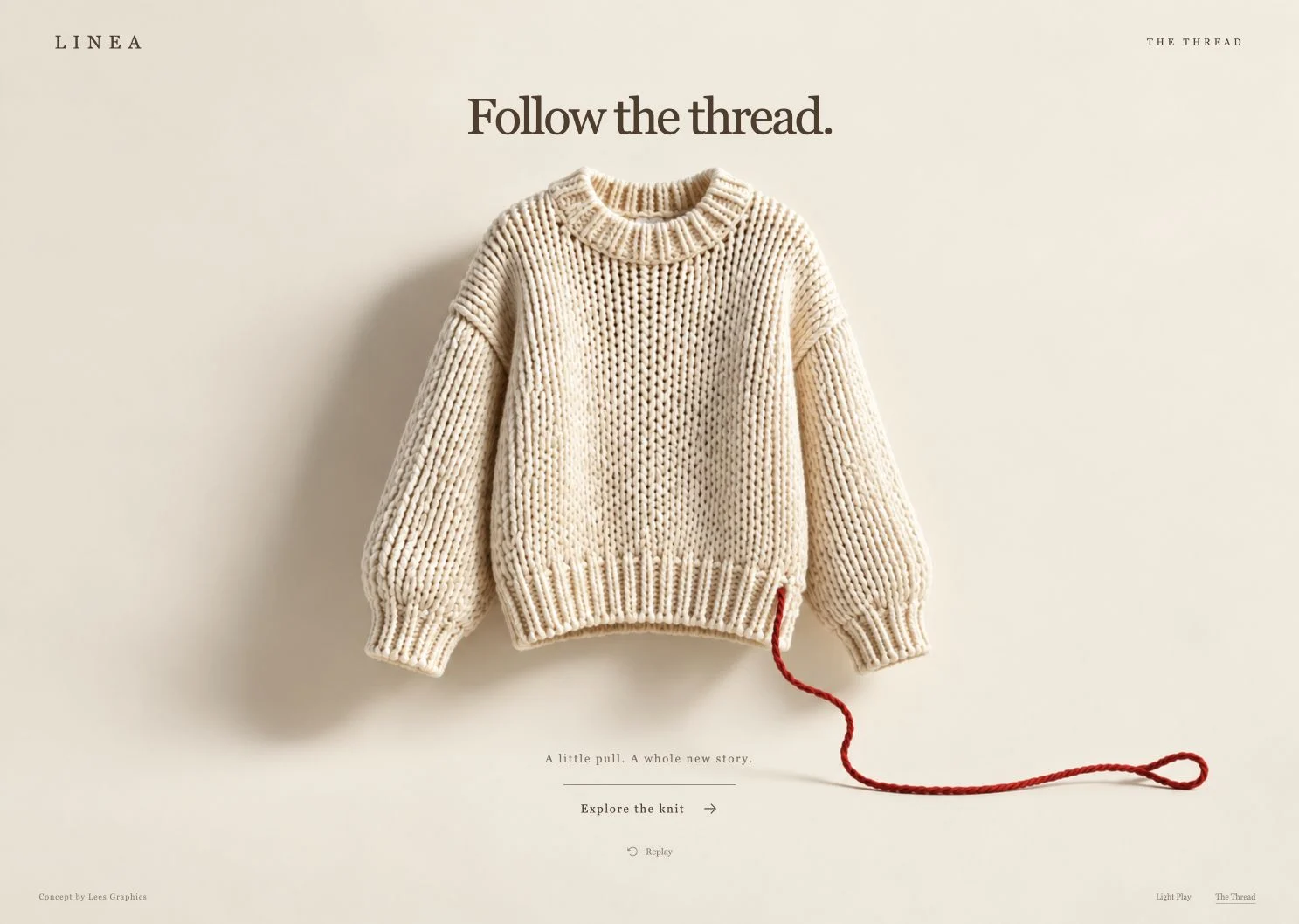 LINEA — Tactile Fashion Website Interaction desktop preview